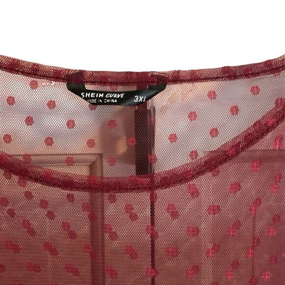 Cranberry Crushed Velvet Plus Size 3x Gown Dress Formal Holiday Wedding - Picture 5 of 16